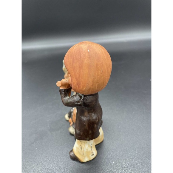 Japan Terracotta Redware Girl Playing Flute, Boy On Banjo Figurine UCTCI Vintage - Picture 6 of 9